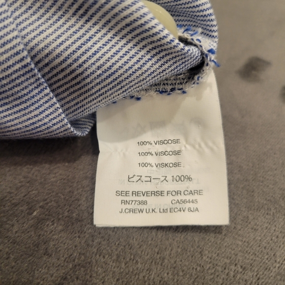 Madewell Button Back Front Tie Striped Shirt Blouse Size XXS - Picture 8 of 9